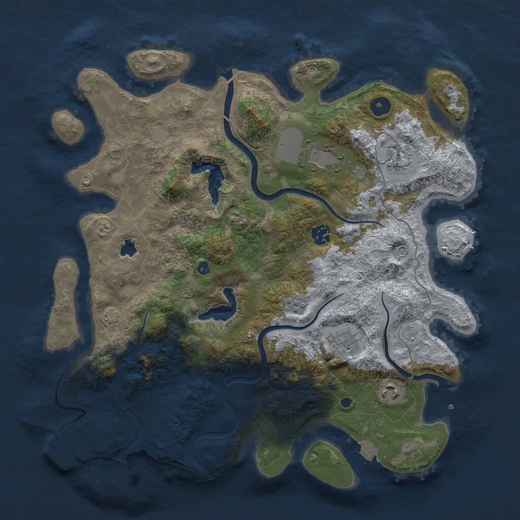 Rust Map: Procedural Map, Size: 4000, Seed: 497999, 11 Monuments