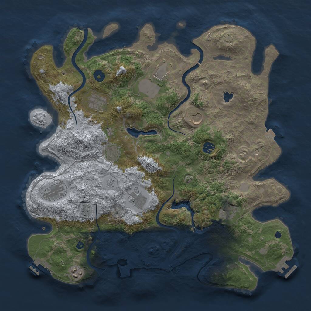 Rust Map: Procedural Map, Size: 4000, Seed: 4341558, 16 Monuments