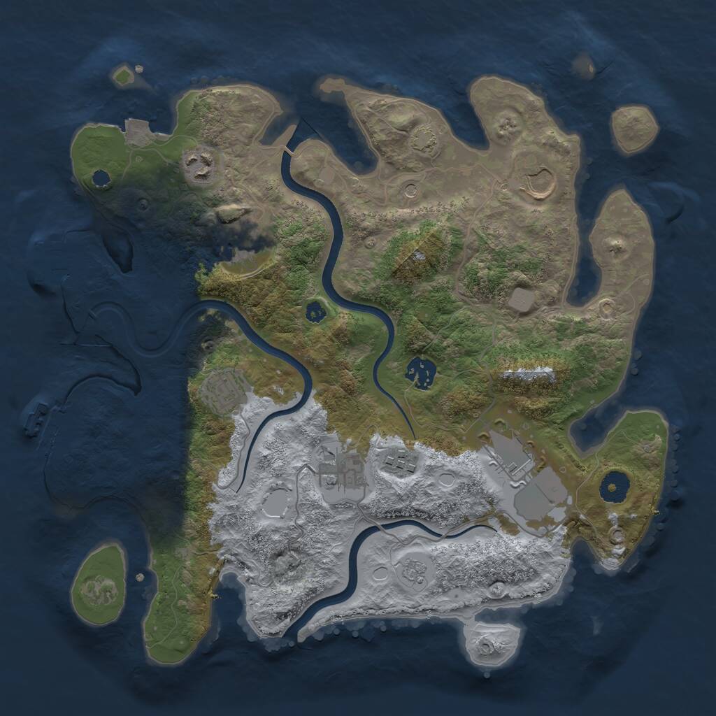 Rust Map: Procedural Map, Size: 3500, Seed: 92828, 14 Monuments