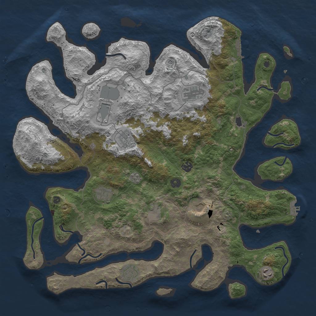 Rust Map: Procedural Map, Size: 4500, Seed: 85631191, 15 Monuments