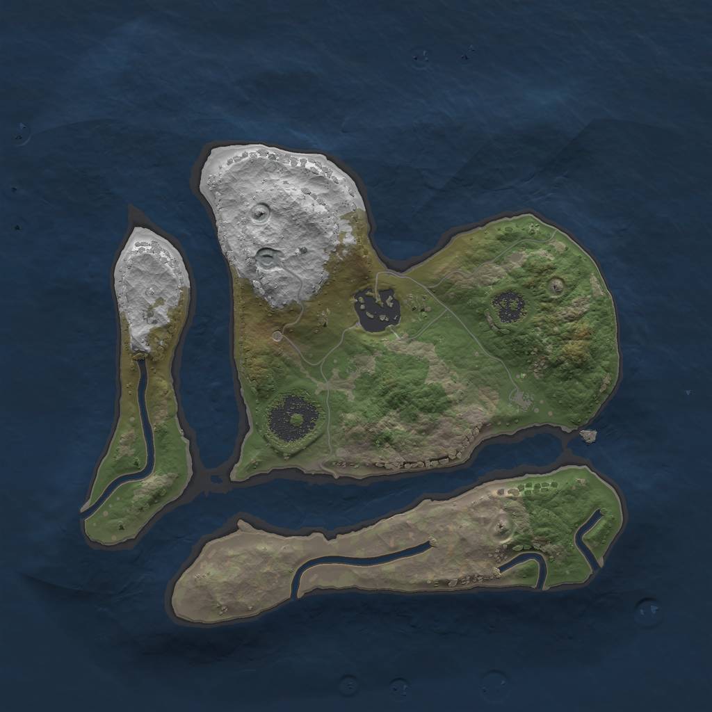 Rust Map: Procedural Map, Size: 2300, Seed: 85631191, 3 Monuments