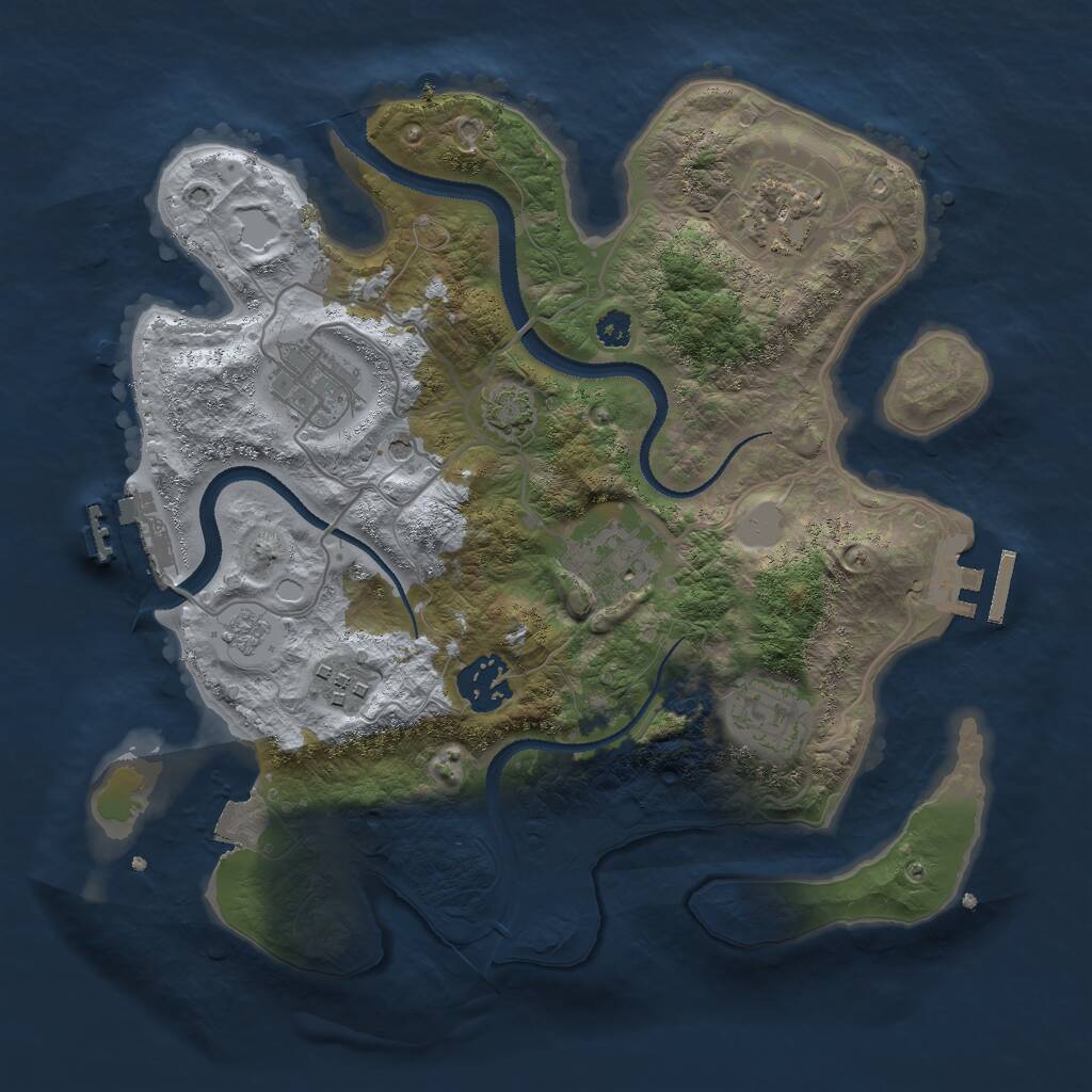 Rust Map: Procedural Map, Size: 3000, Seed: 1312929514, 12 Monuments