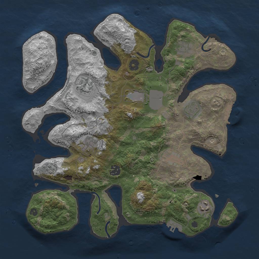 Rust Map: Procedural Map, Size: 3500, Seed: 23072021, 14 Monuments