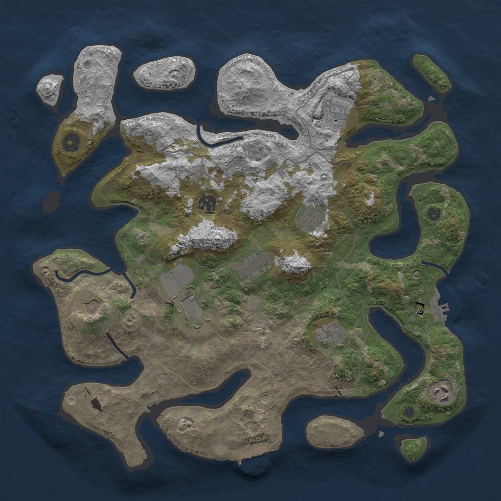 Rust Map: Procedural Map, Size: 4000, Seed: 285434, 14 Monuments