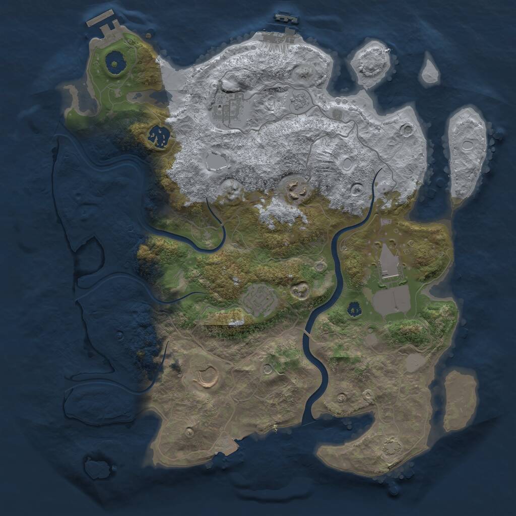 Rust Map: Procedural Map, Size: 3600, Seed: 216014266, 12 Monuments