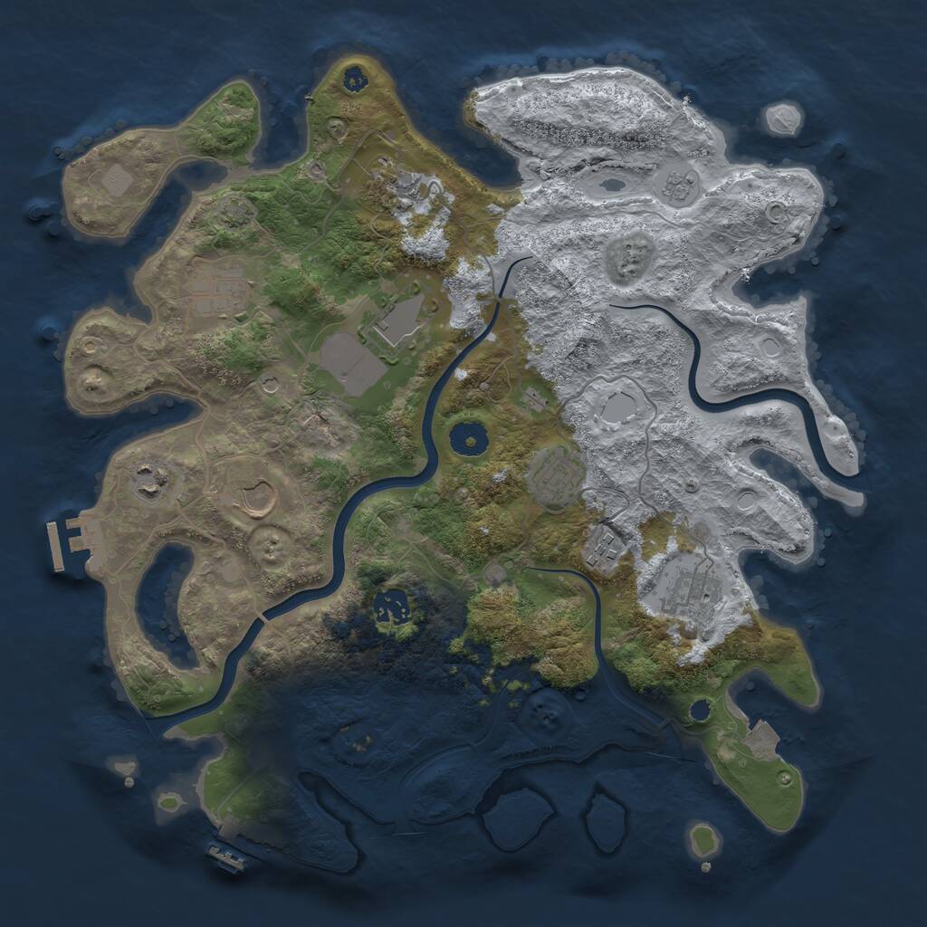 Rust Map: Procedural Map, Size: 3750, Seed: 329107223, 15 Monuments