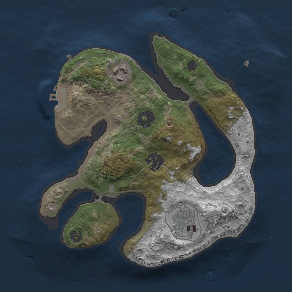 Rust Map: Procedural Map, Size: 2500, Seed: 131241, 6 Monuments