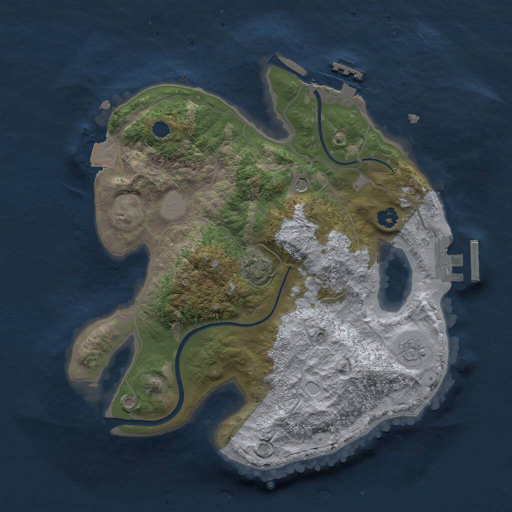 Rust Map: Procedural Map, Size: 2500, Seed: 131241, 6 Monuments