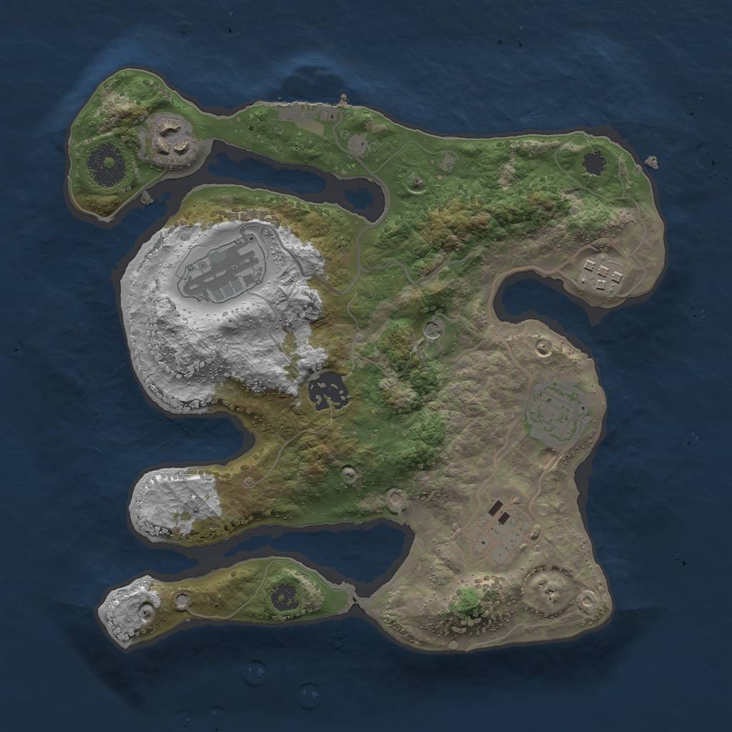 Rust Map: Procedural Map, Size: 2750, Seed: 910348, 10 Monuments