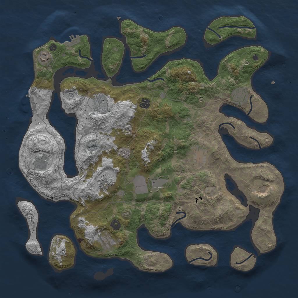 Rust Map: Procedural Map, Size: 4250, Seed: 723020366, 16 Monuments