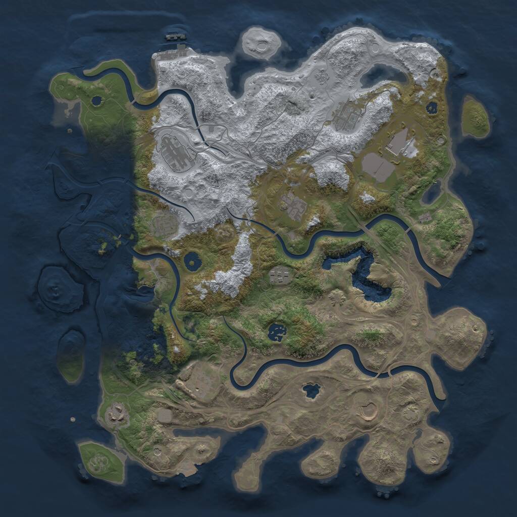 Rust Map: Procedural Map, Size: 4250, Seed: 24905, 15 Monuments