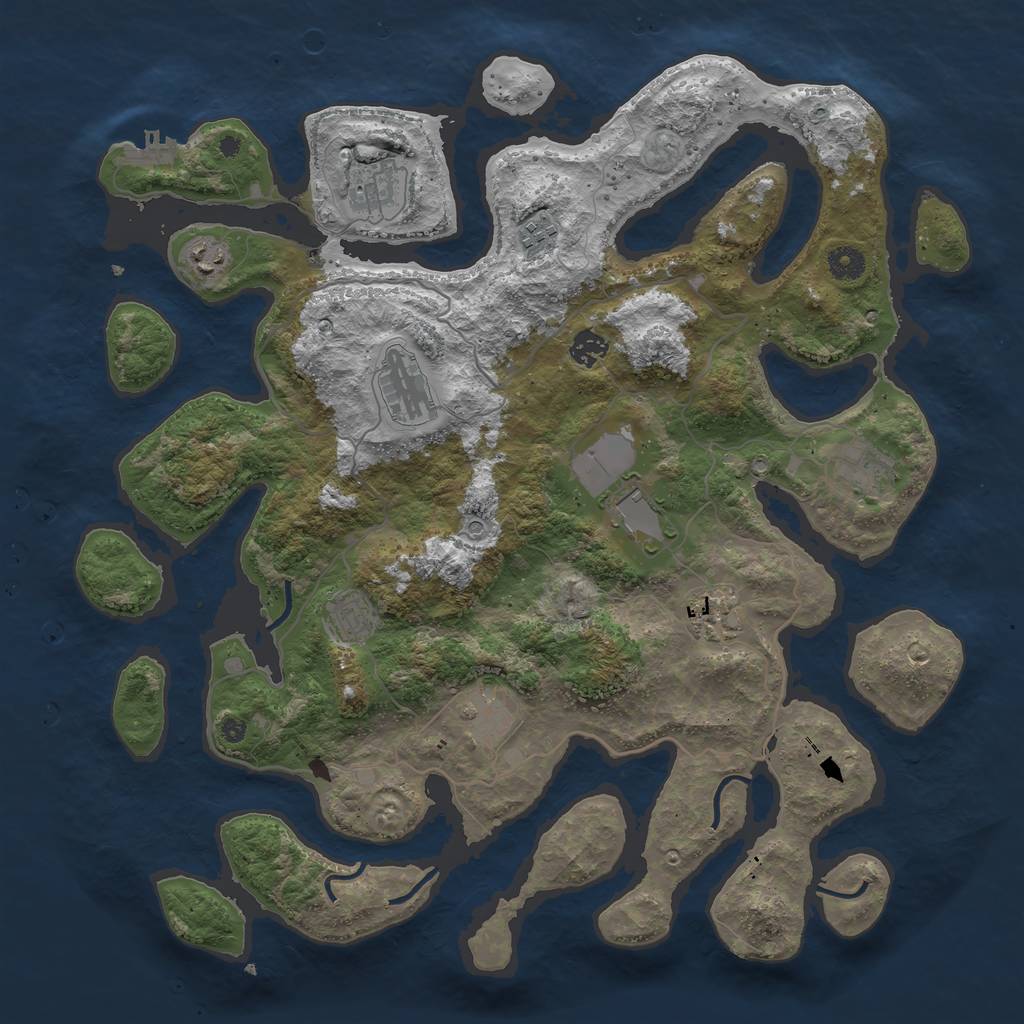 Rust Map: Procedural Map, Size: 4250, Seed: 24905, 14 Monuments