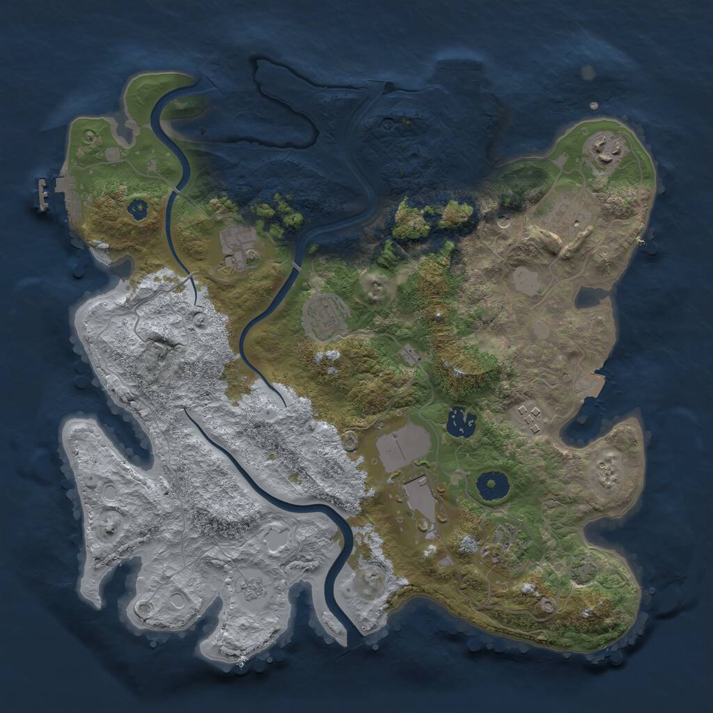 Rust Map: Procedural Map, Size: 3500, Seed: 778, 14 Monuments