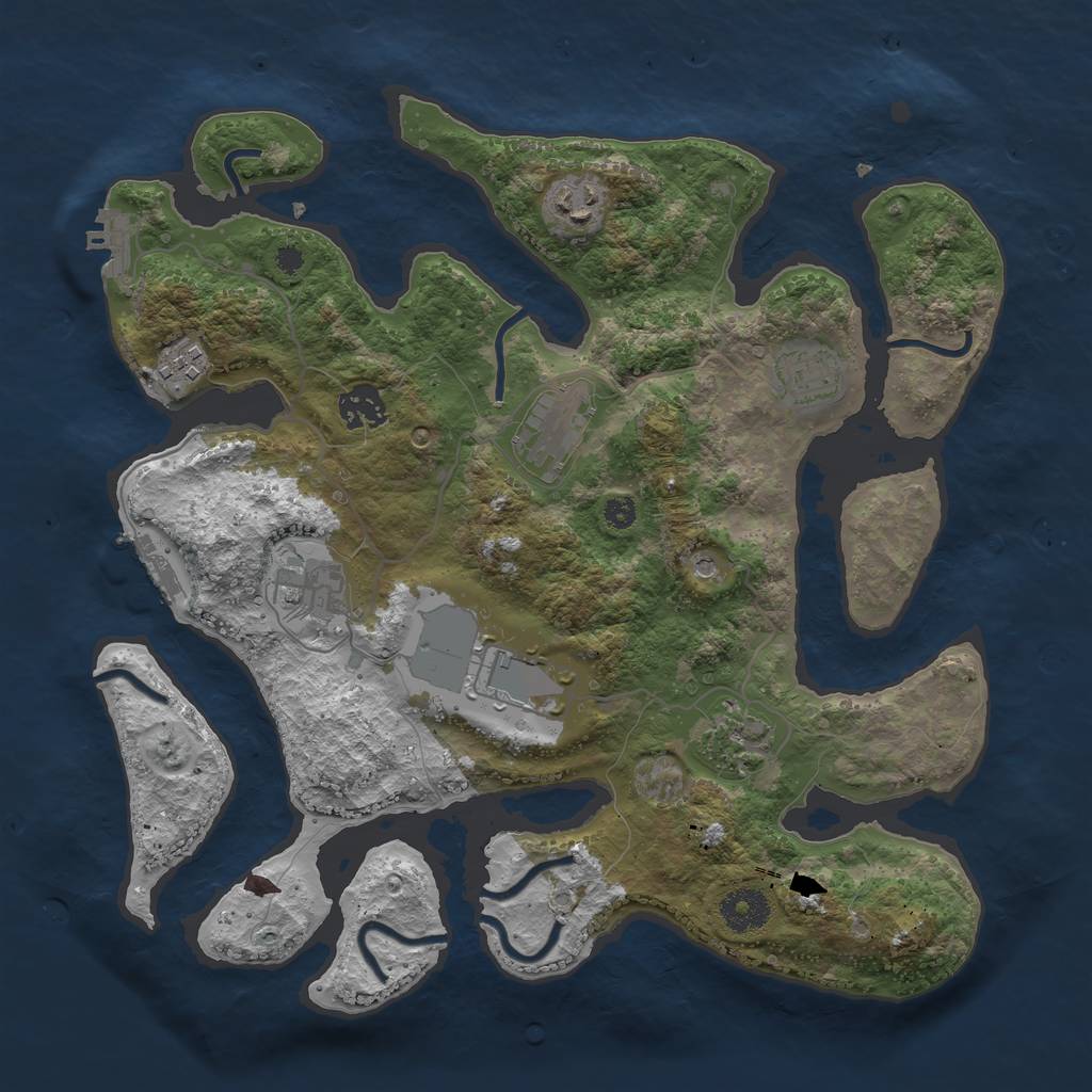 Rust Map: Procedural Map, Size: 3500, Seed: 778, 13 Monuments