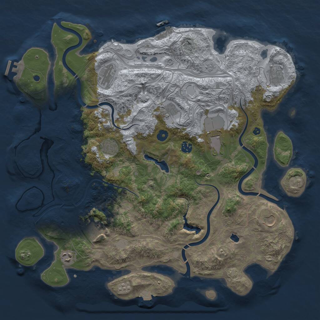Rust Map: Procedural Map, Size: 4250, Seed: 728823, 16 Monuments