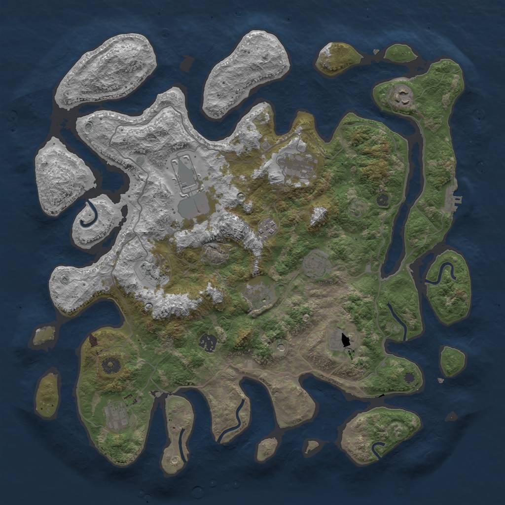 Rust Map: Procedural Map, Size: 4250, Seed: 490478, 14 Monuments