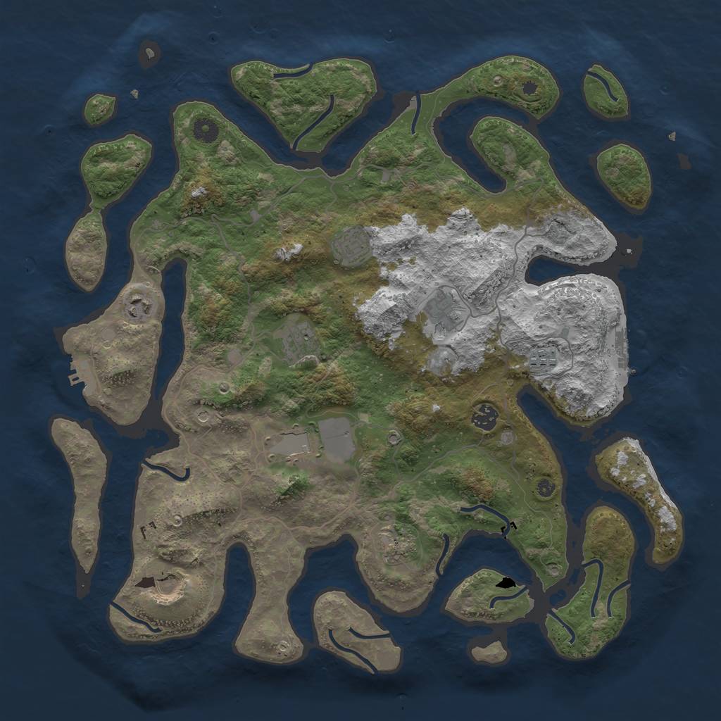 Rust Map: Procedural Map, Size: 4250, Seed: 540661, 14 Monuments