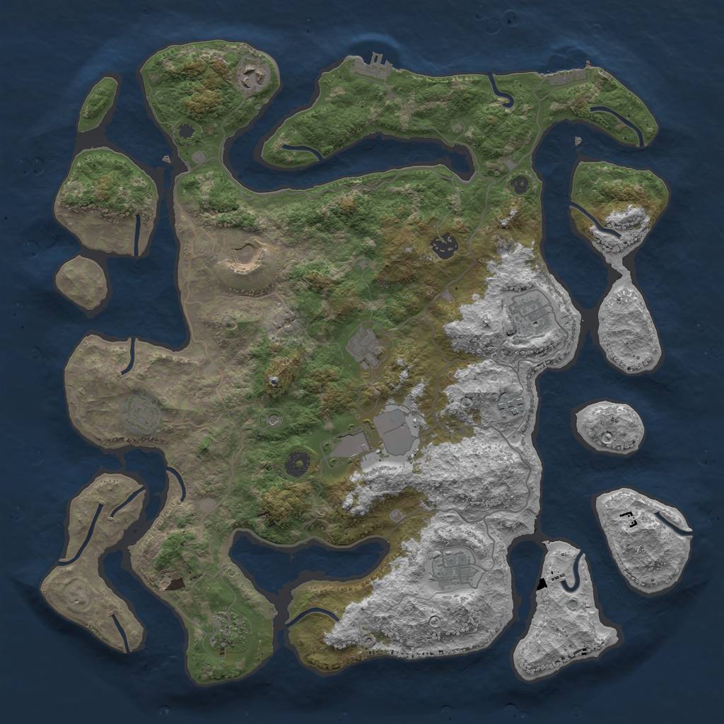 Rust Map: Procedural Map, Size: 4250, Seed: 467115, 15 Monuments