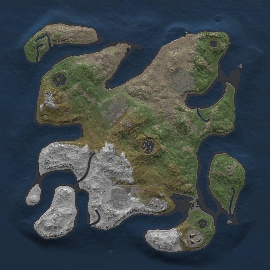 Rust Map: Procedural Map, Size: 3100, Seed: 17773819, 10 Monuments