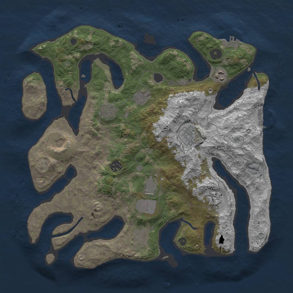 Rust Map: Procedural Map, Size: 3850, Seed: 14112, 14 Monuments