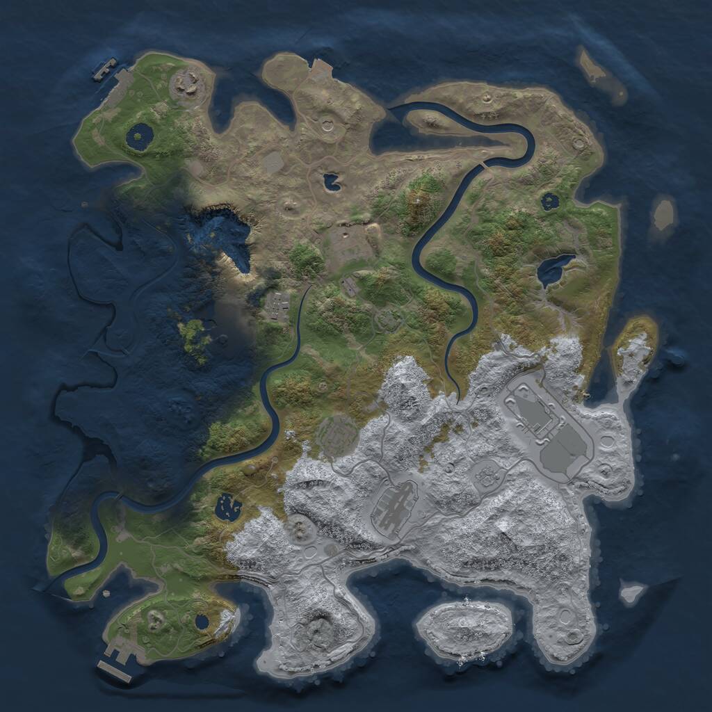 Rust Map: Procedural Map, Size: 4000, Seed: 475253, 14 Monuments