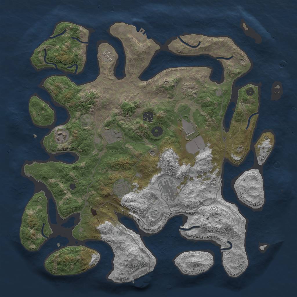 Rust Map: Procedural Map, Size: 4000, Seed: 475253, 13 Monuments