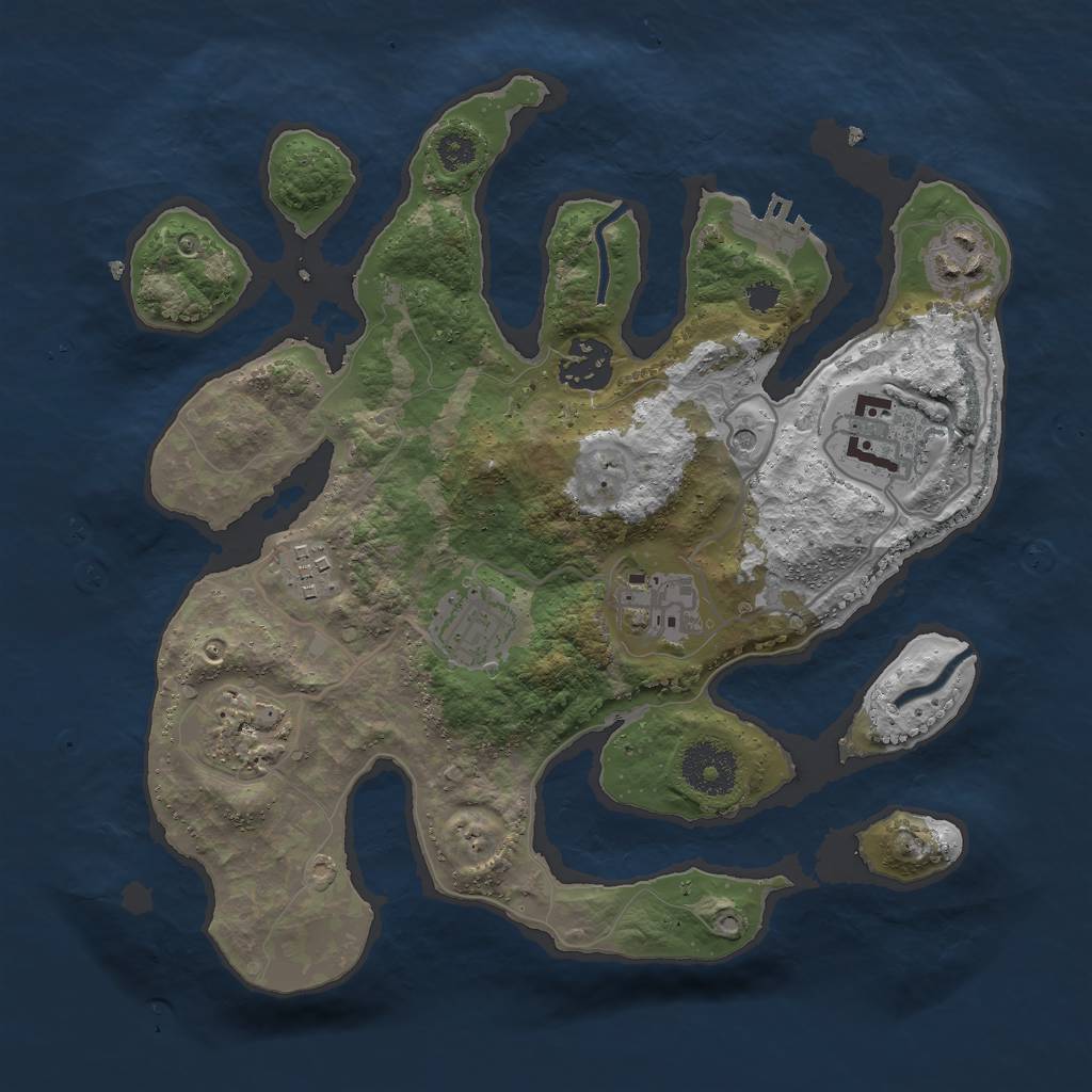 Rust Map: Procedural Map, Size: 3000, Seed: 109191134, 11 Monuments