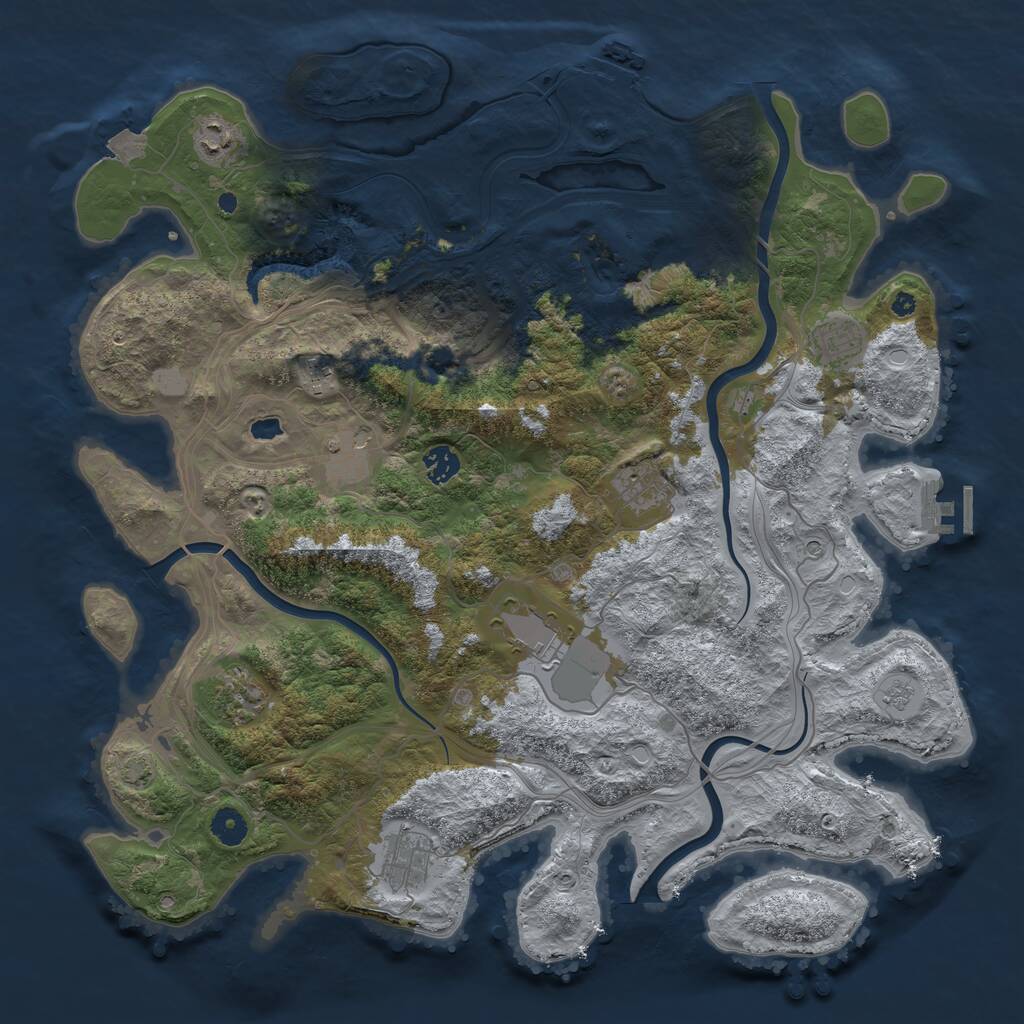 Rust Map: Procedural Map, Size: 4250, Seed: 521338, 15 Monuments