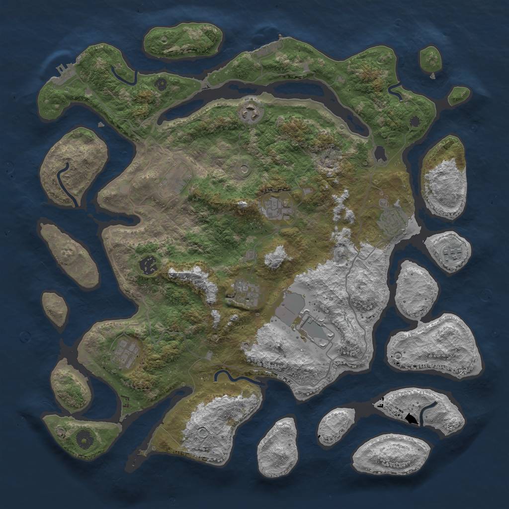 Rust Map: Procedural Map, Size: 4250, Seed: 521338, 14 Monuments