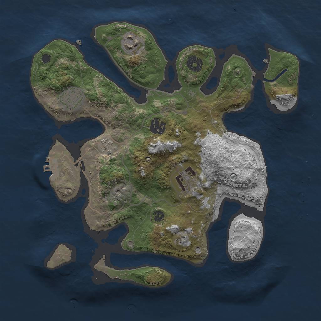 Rust Map: Procedural Map, Size: 3000, Seed: 157394, 8 Monuments