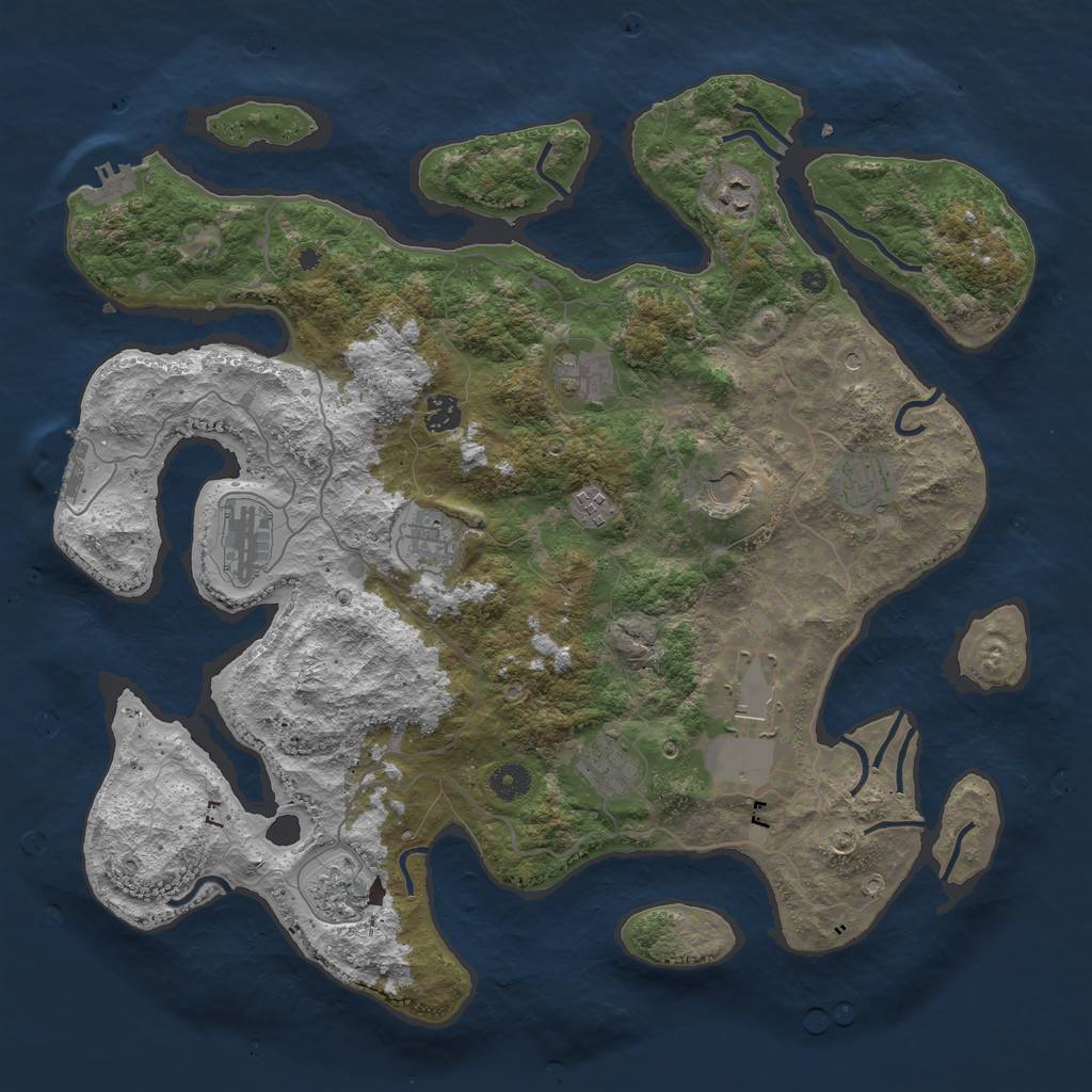 Rust Map: Procedural Map, Size: 4250, Seed: 144952, 16 Monuments