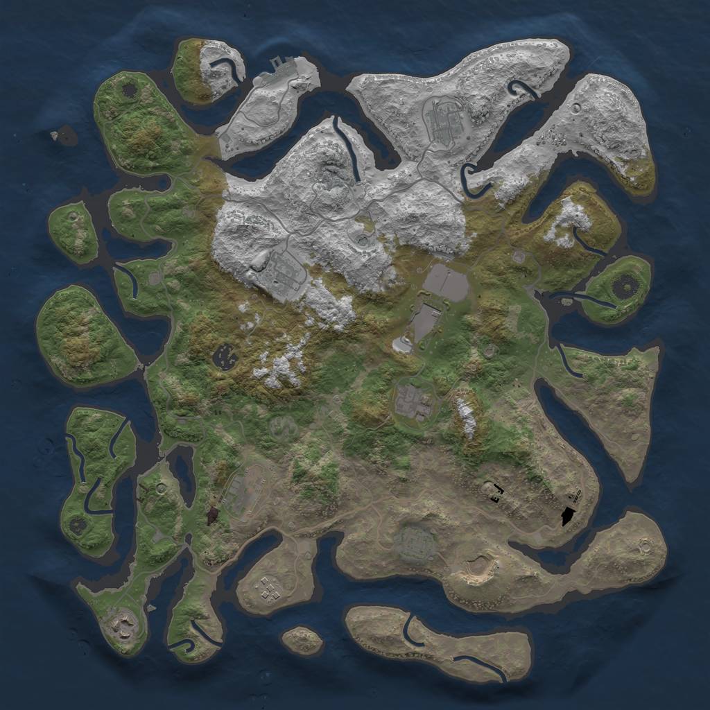 Rust Map: Procedural Map, Size: 4250, Seed: 216921, 14 Monuments