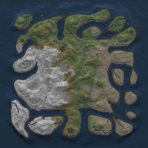 Thumbnail Rust Map: Procedural Map, Size: 4000, Seed: 2304444, 13 Monuments