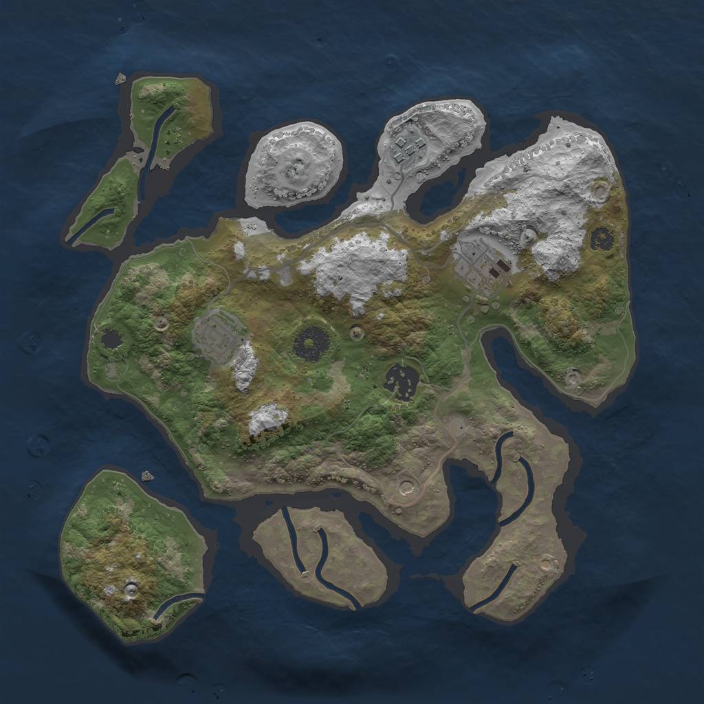 Rust Map: Procedural Map, Size: 3000, Seed: 1001788652, 7 Monuments