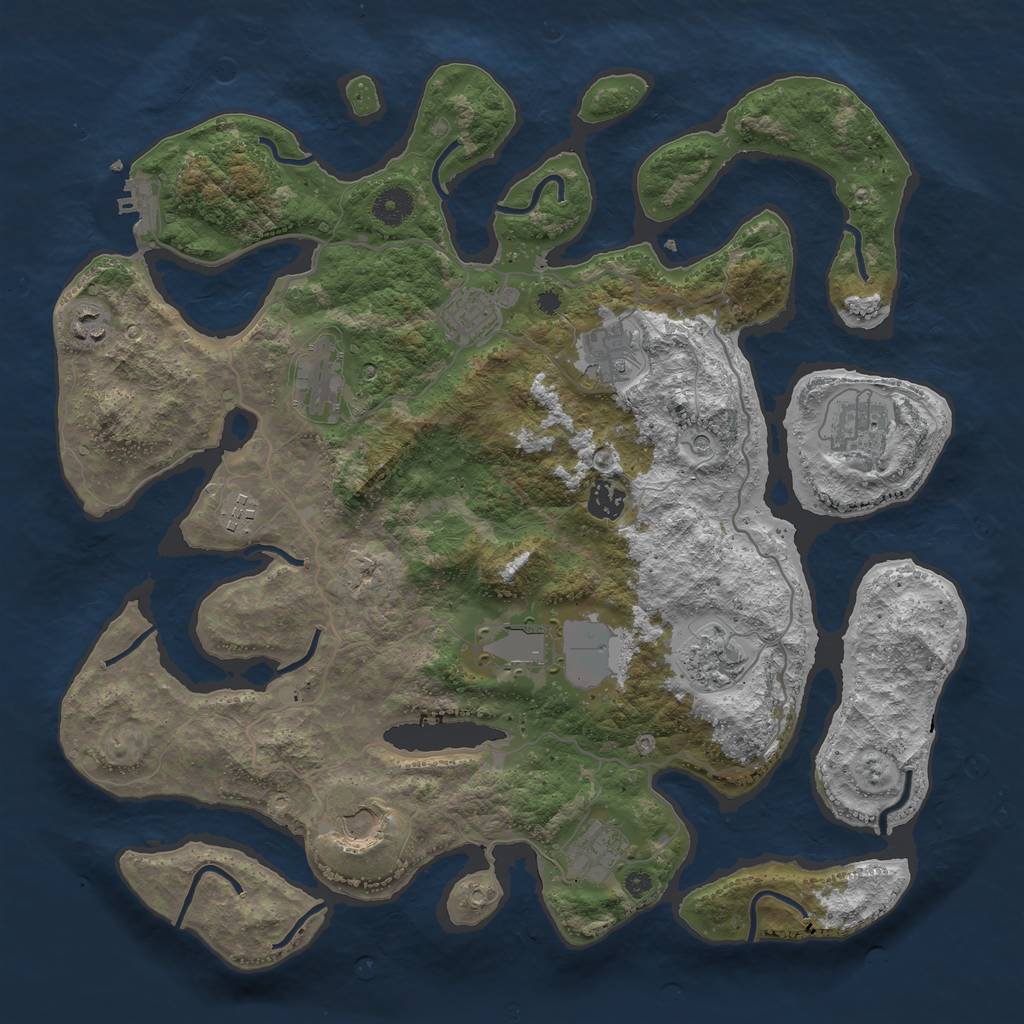 Rust Map: Procedural Map, Size: 4000, Seed: 1550, 15 Monuments