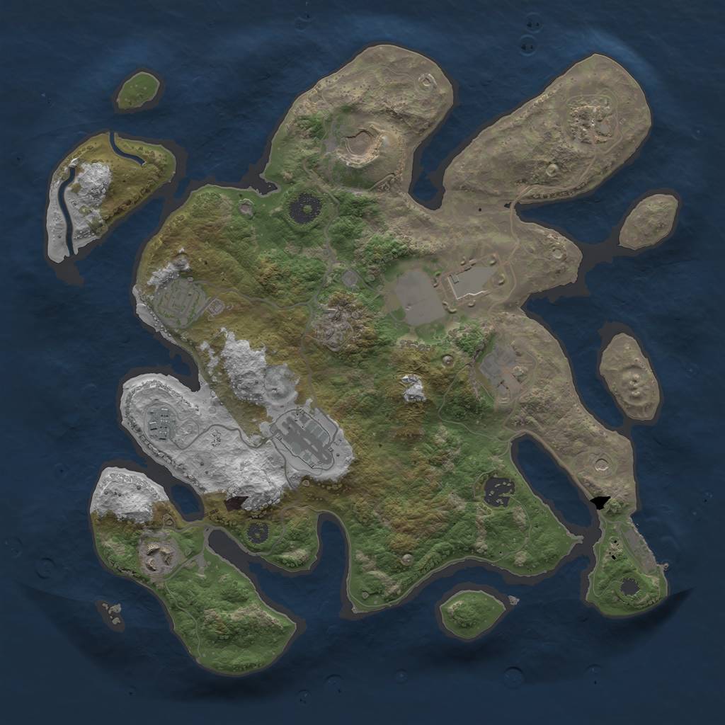 Rust Map: Procedural Map, Size: 3500, Seed: 630033512, 13 Monuments