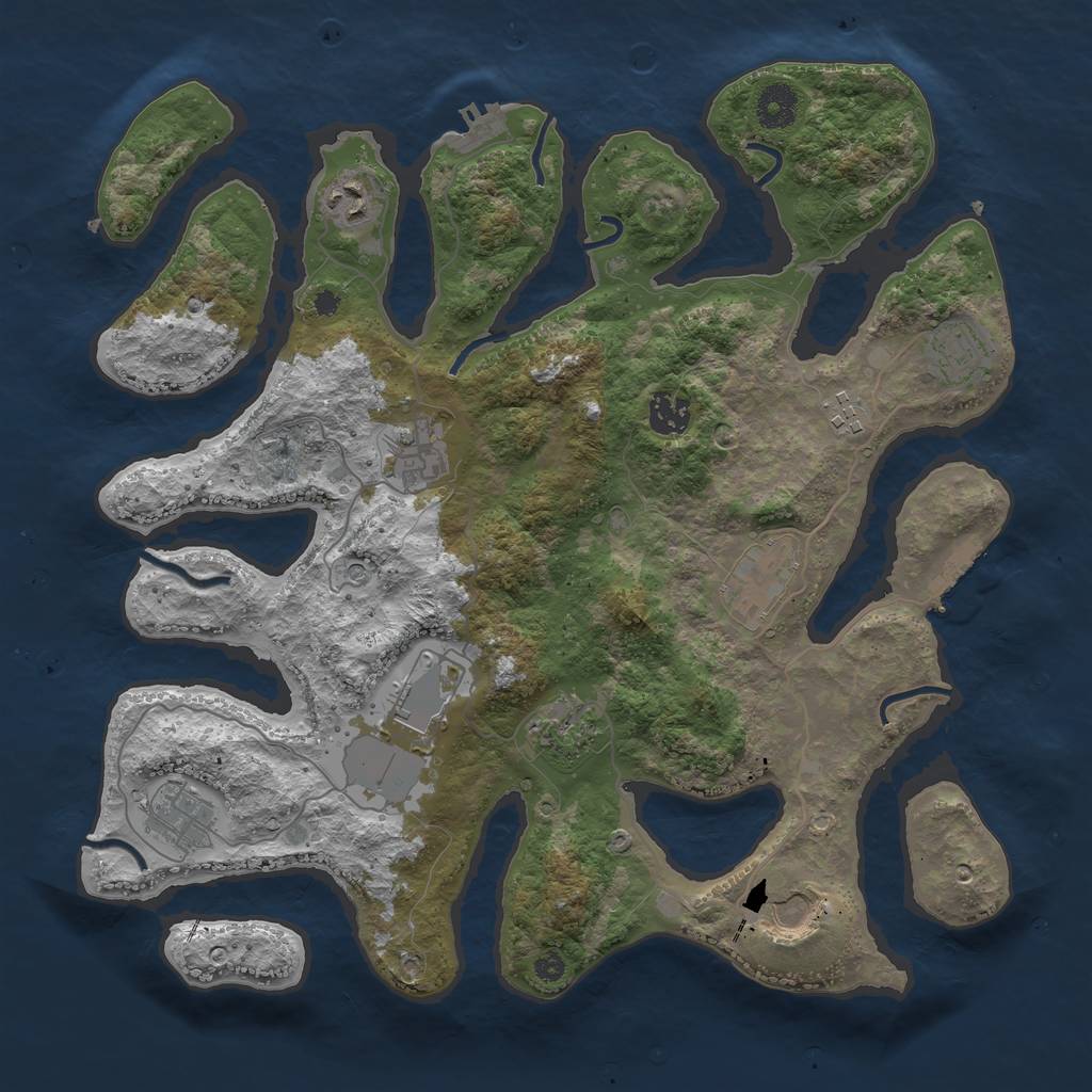 Rust Map: Procedural Map, Size: 3750, Seed: 1934, 15 Monuments