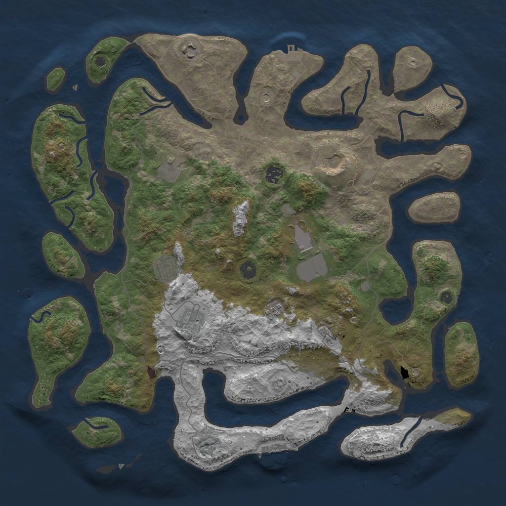 Rust Map: Procedural Map, Size: 4400, Seed: 754, 14 Monuments