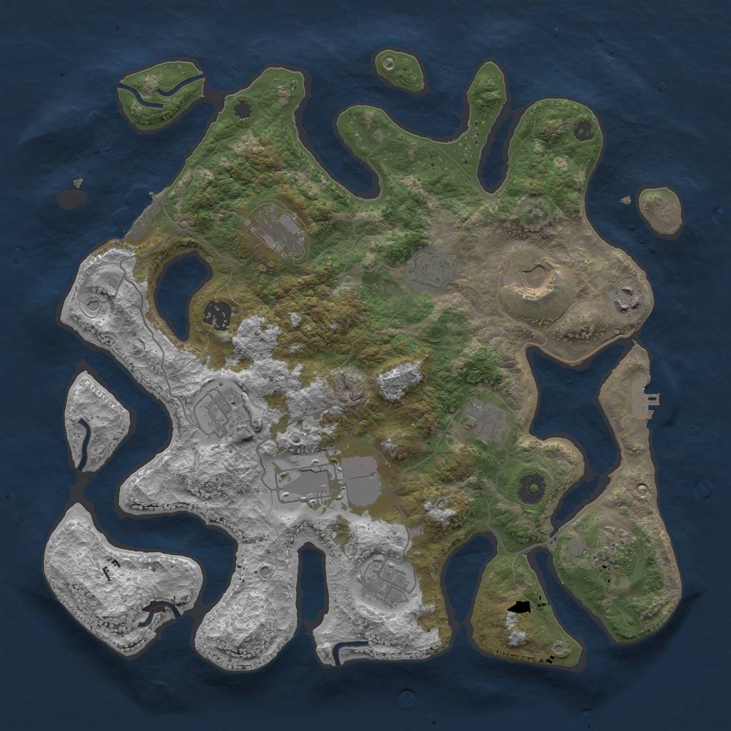 Rust Map: Procedural Map, Size: 3750, Seed: 1271674419, 15 Monuments