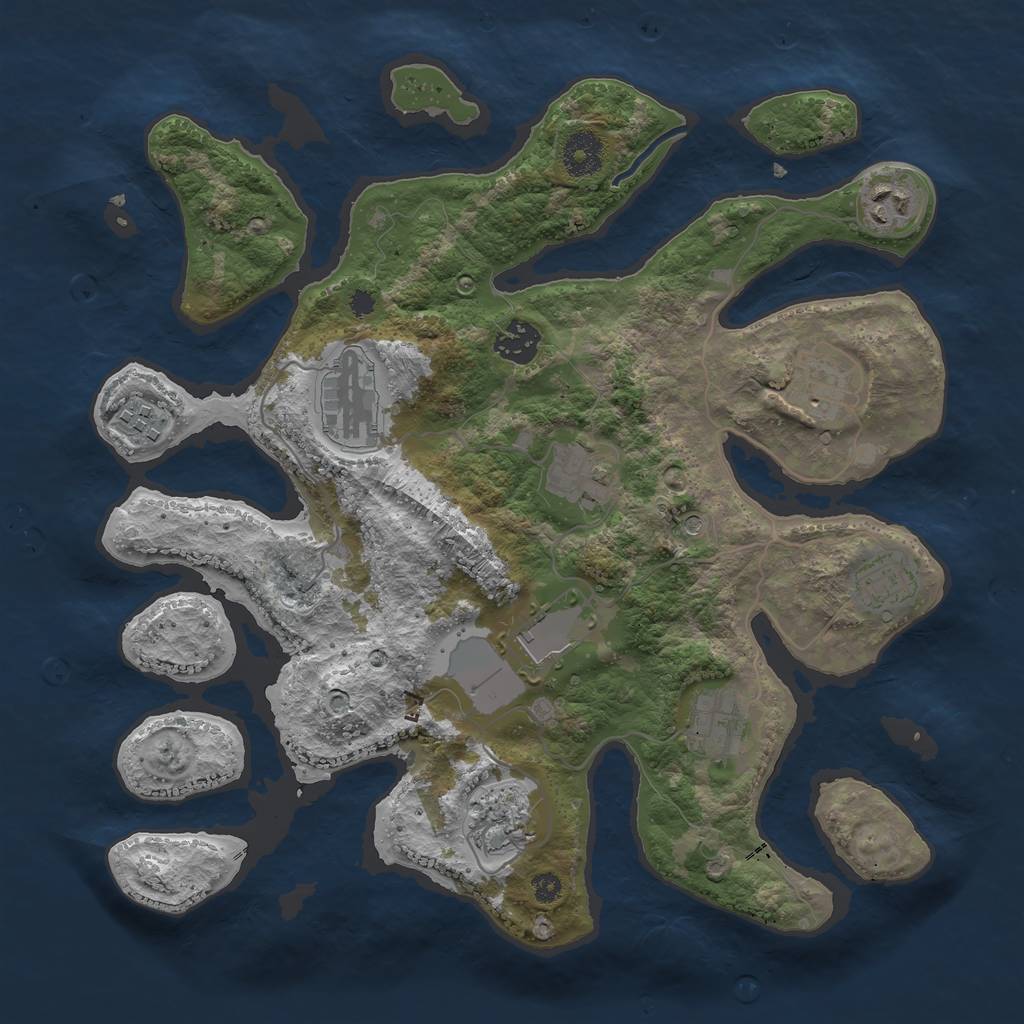 Rust Map: Procedural Map, Size: 3500, Seed: 199887, 13 Monuments