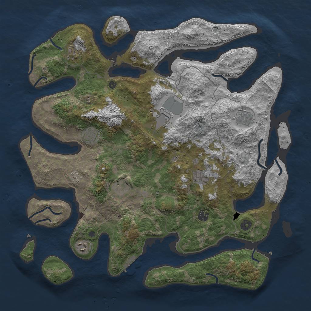 Rust Map: Procedural Map, Size: 4250, Seed: 837570, 13 Monuments