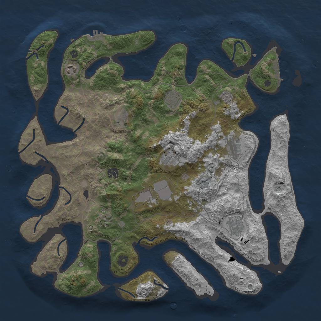 Rust Map: Procedural Map, Size: 4250, Seed: 318711, 15 Monuments