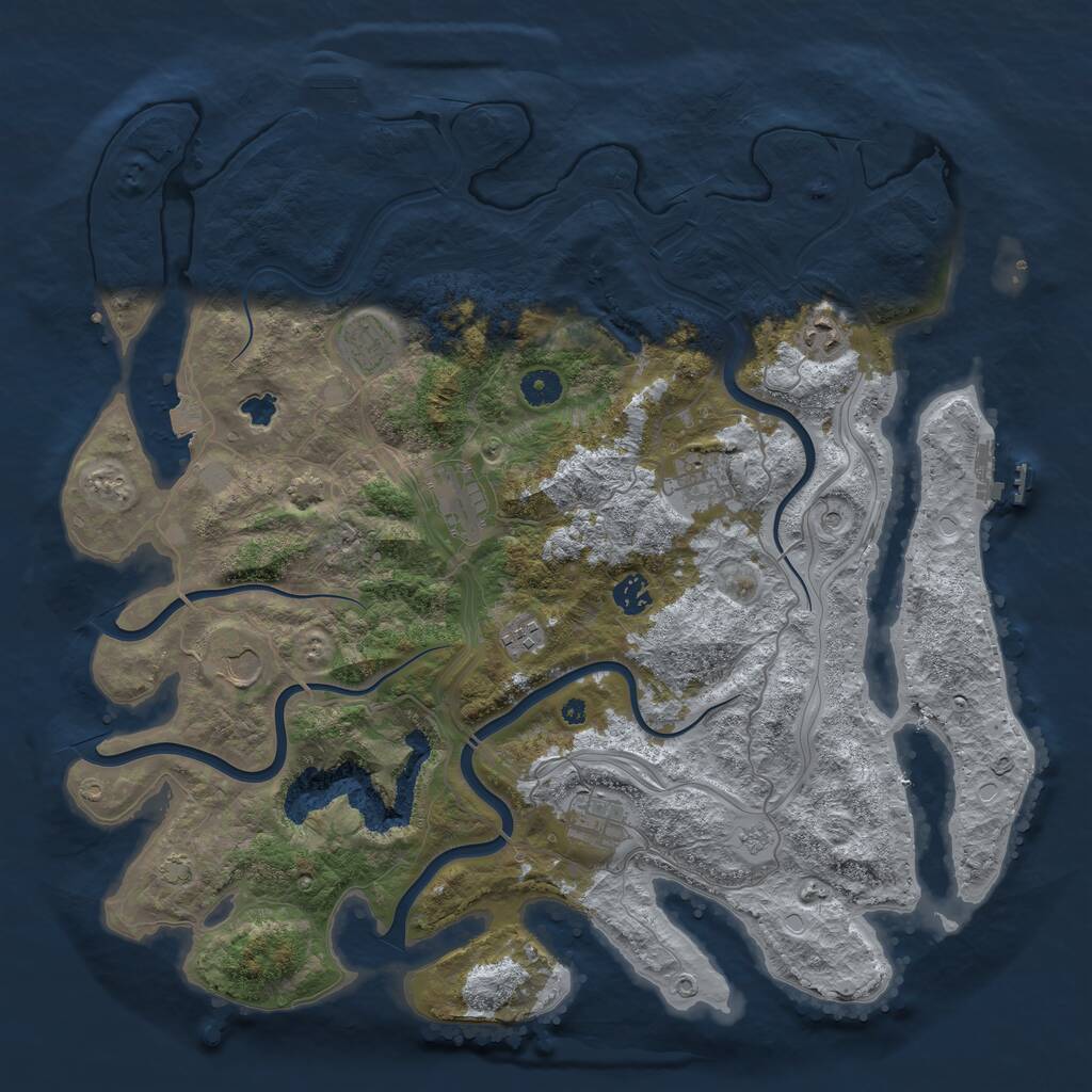 Rust Map: Procedural Map, Size: 4250, Seed: 318711, 14 Monuments