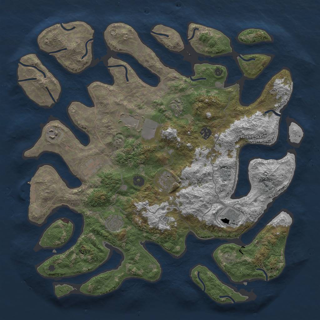 Rust Map: Procedural Map, Size: 4250, Seed: 268640, 13 Monuments