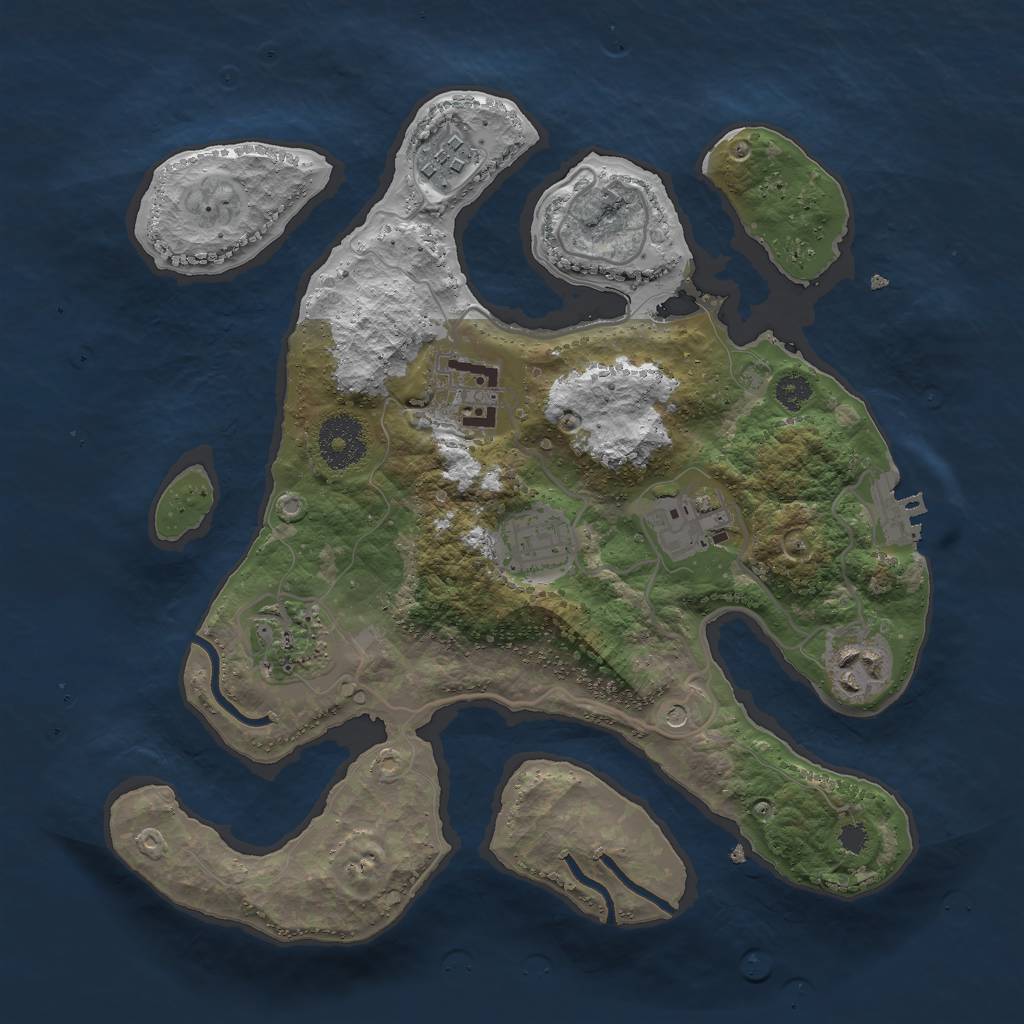 Rust Map: Procedural Map, Size: 3000, Seed: 200535217, 10 Monuments