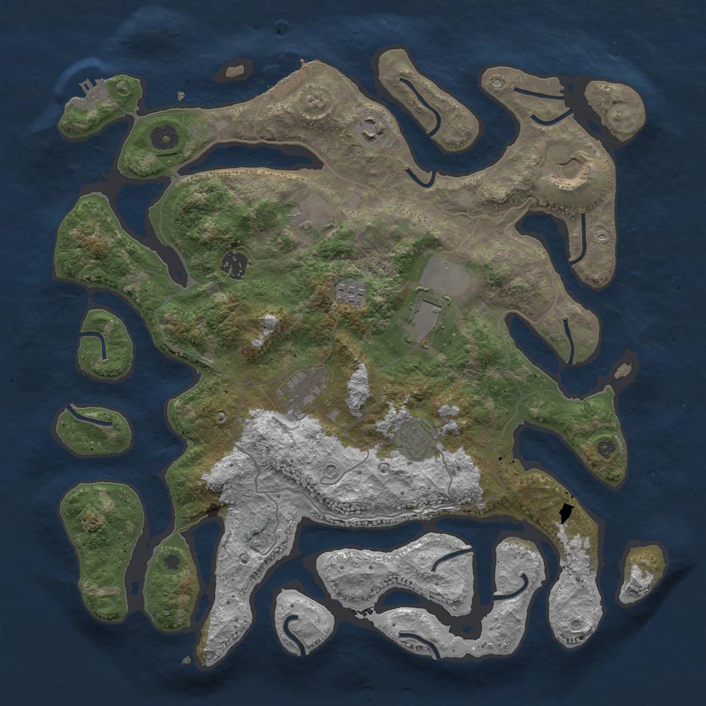 Rust Map: Procedural Map, Size: 4000, Seed: 812652673, 13 Monuments