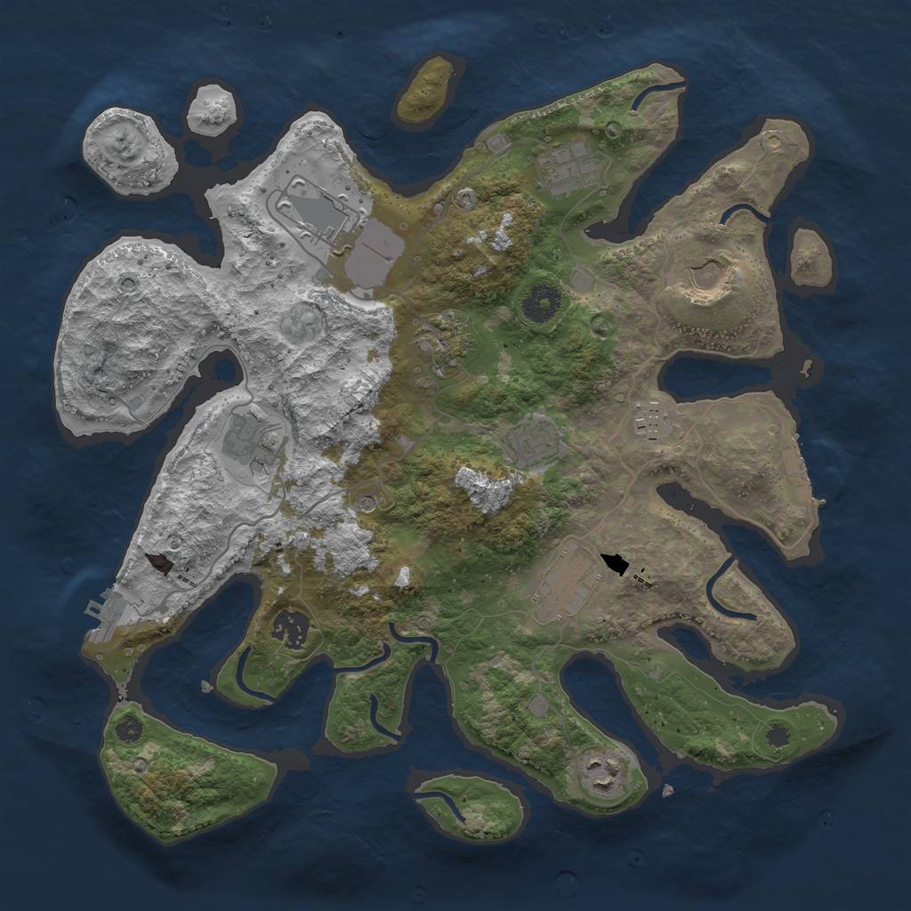 Rust Map: Procedural Map, Size: 3600, Seed: 36378388, 15 Monuments