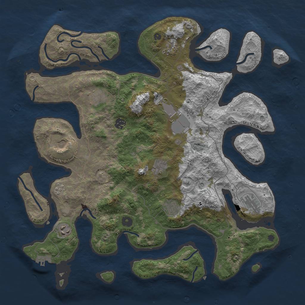 Rust Map: Procedural Map, Size: 4250, Seed: 809623, 14 Monuments