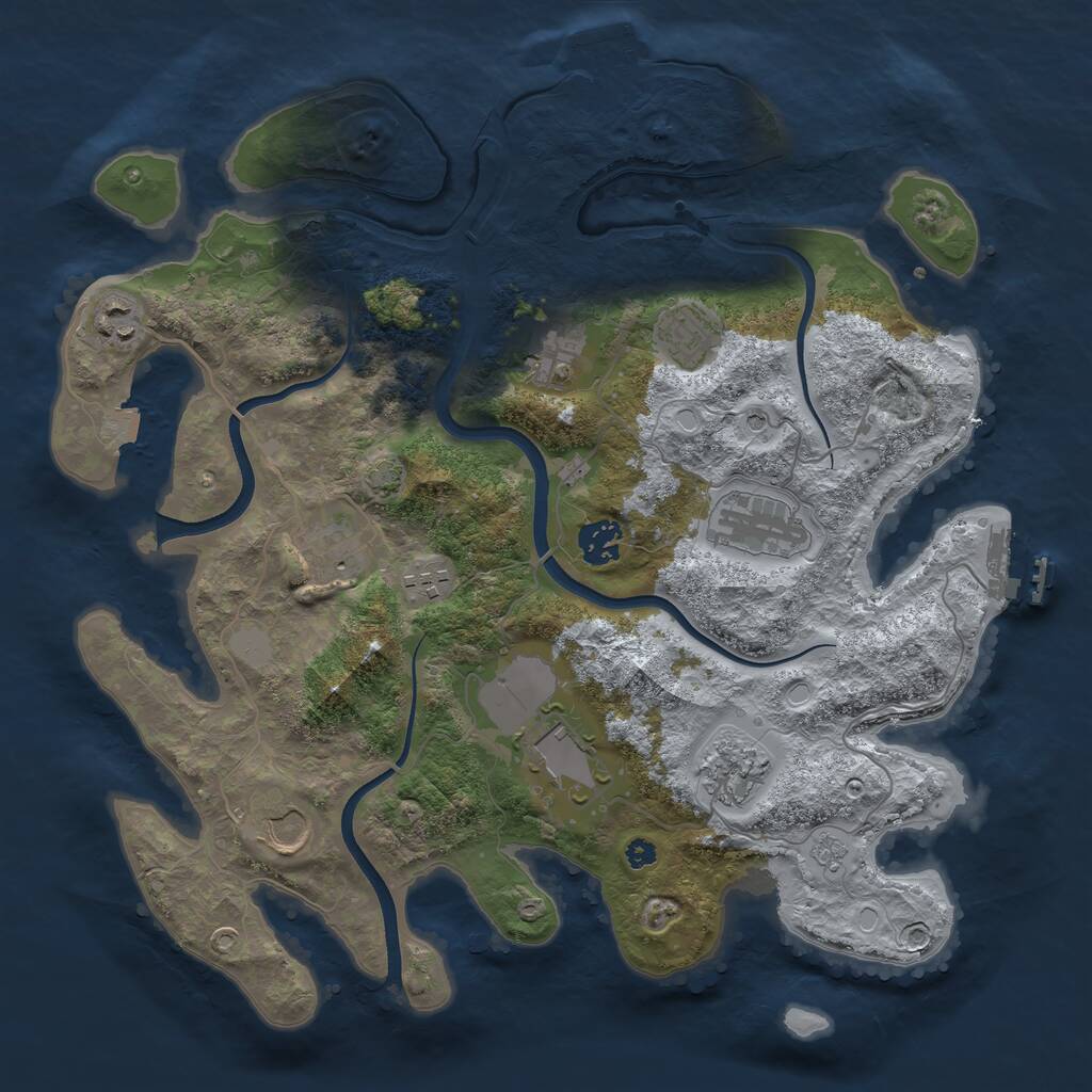 Rust Map: Procedural Map, Size: 3650, Seed: 7829423, 16 Monuments