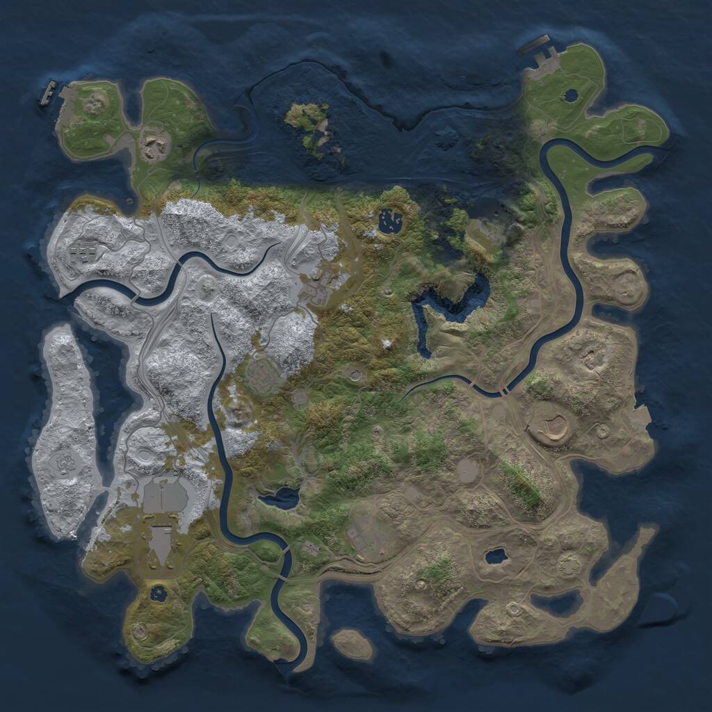 Rust Map: Procedural Map, Size: 4250, Seed: 601858, 15 Monuments